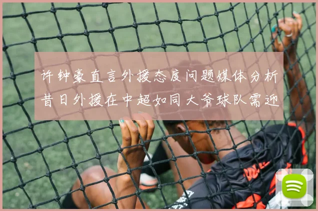 许钟豪直言外援态度问题媒体分析昔日外援在中超如同大爷球队需迎合